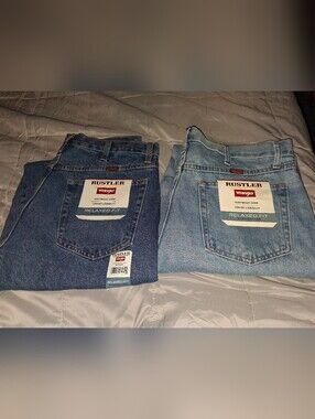 Rustler By Wrangler S/2 Mens Relaxed Fit Straight Leg Heavyweight Jeans 34 X 32